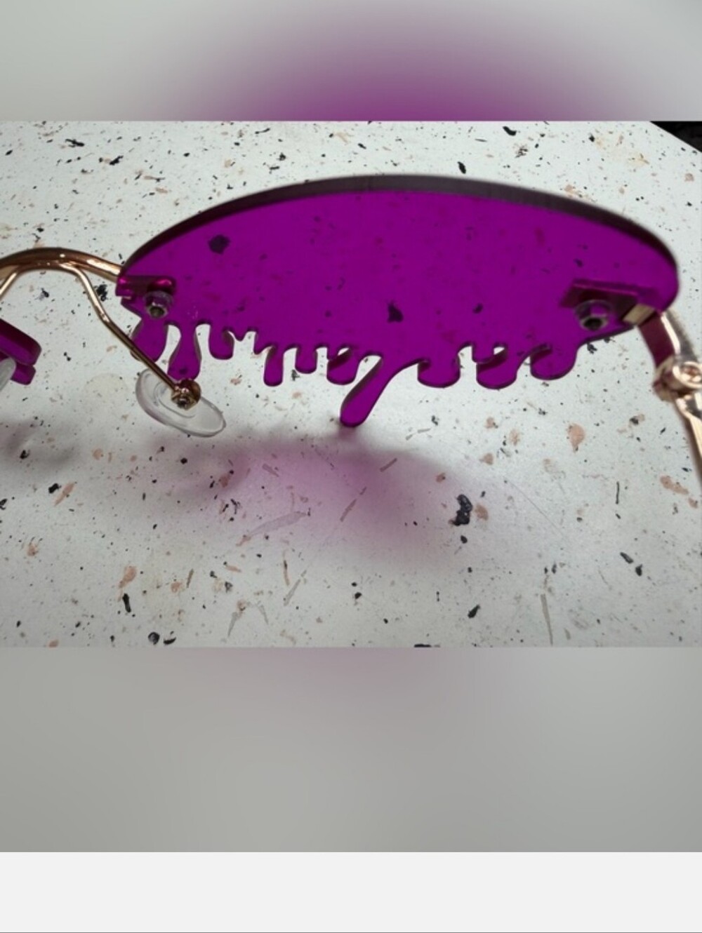 NWT Bodyrage Drip Rimless Sunglasses Purple - Picture 4 of 4